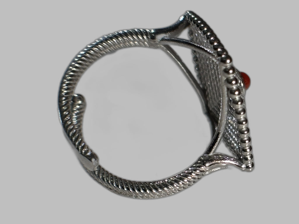 Anello Intrecciato Con Corallo