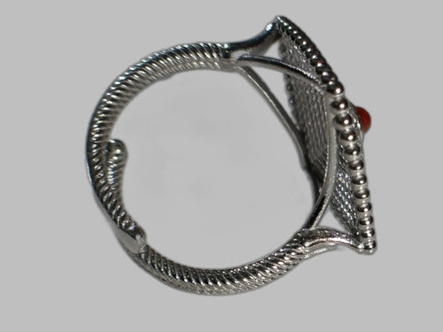 Anello Intrecciato Con Corallo