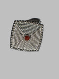 Anello Intrecciato Con Corallo