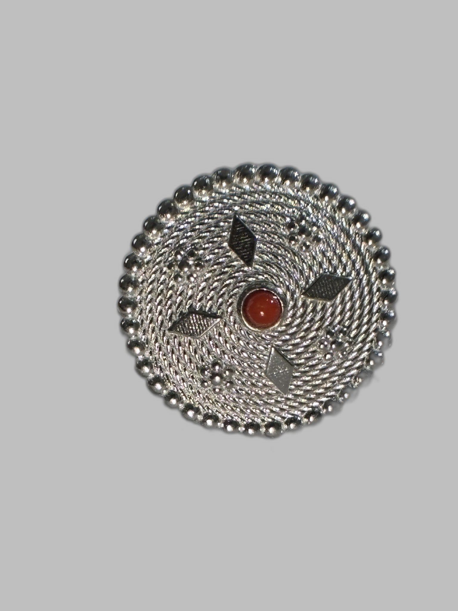 Anello Intreccio Sardo Con Corallo