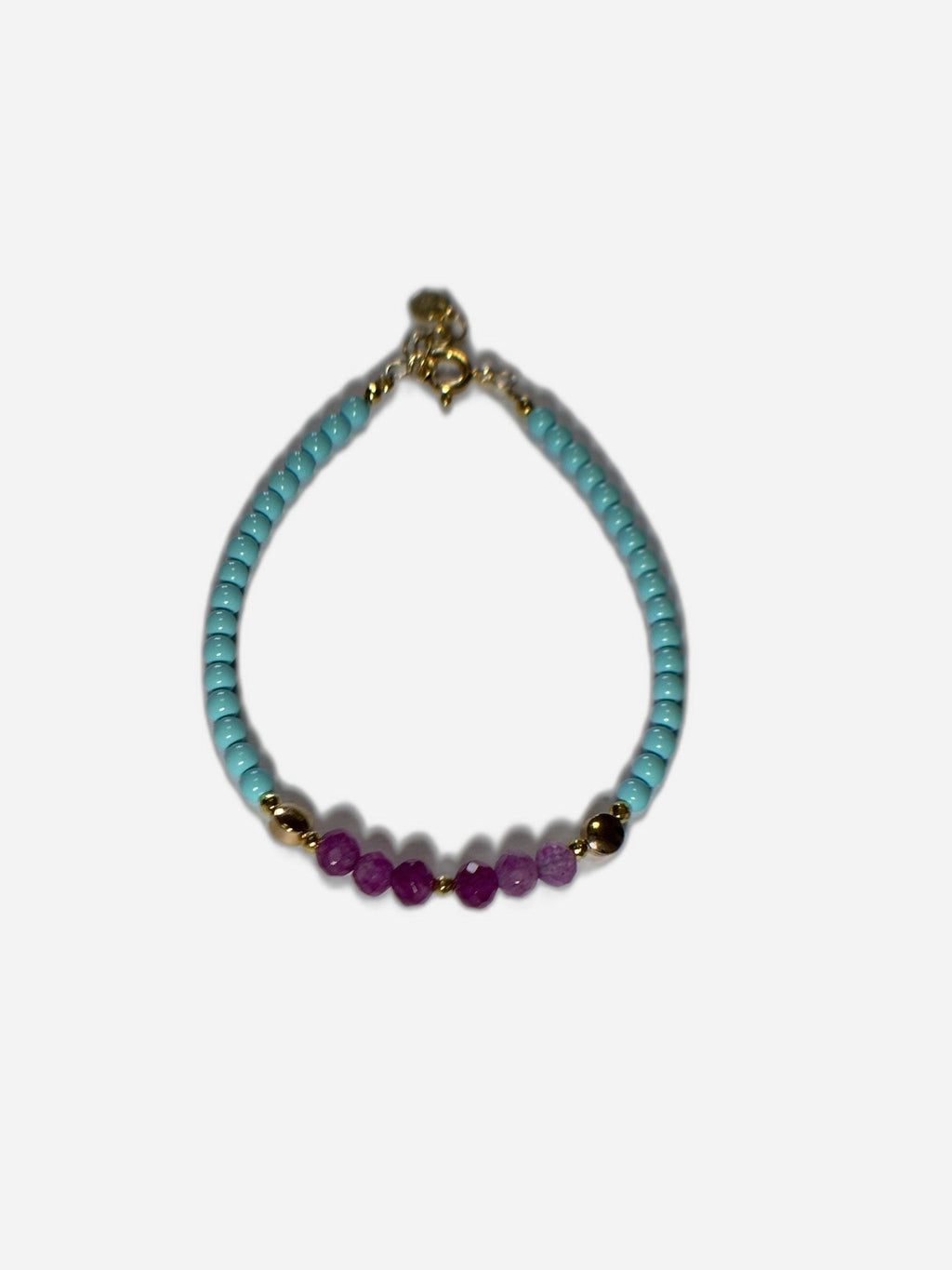 Bracciale Pasta Di Turchese Con Cristalli Viola