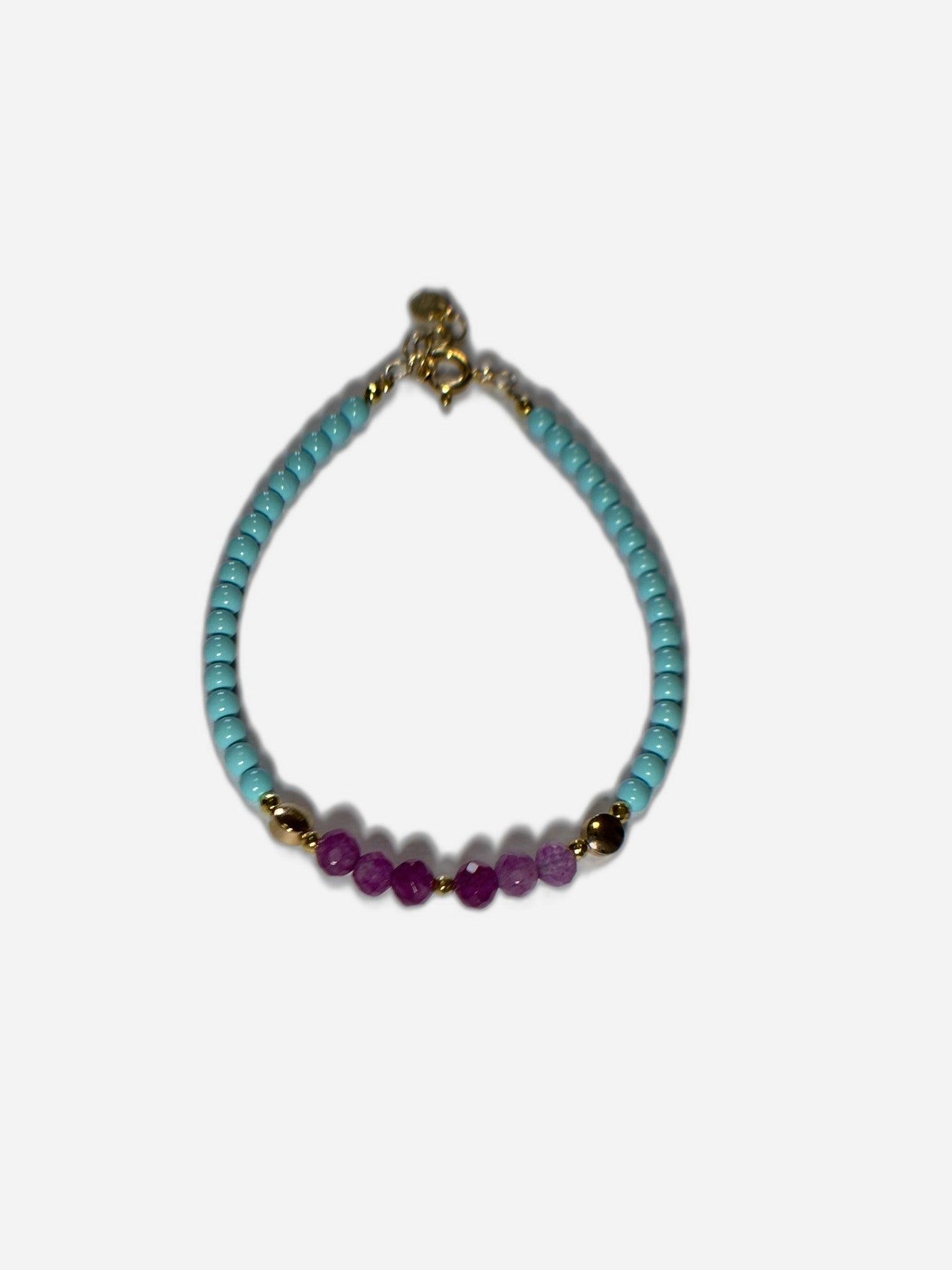 Bracciale Pasta Di Turchese Con Cristalli Viola