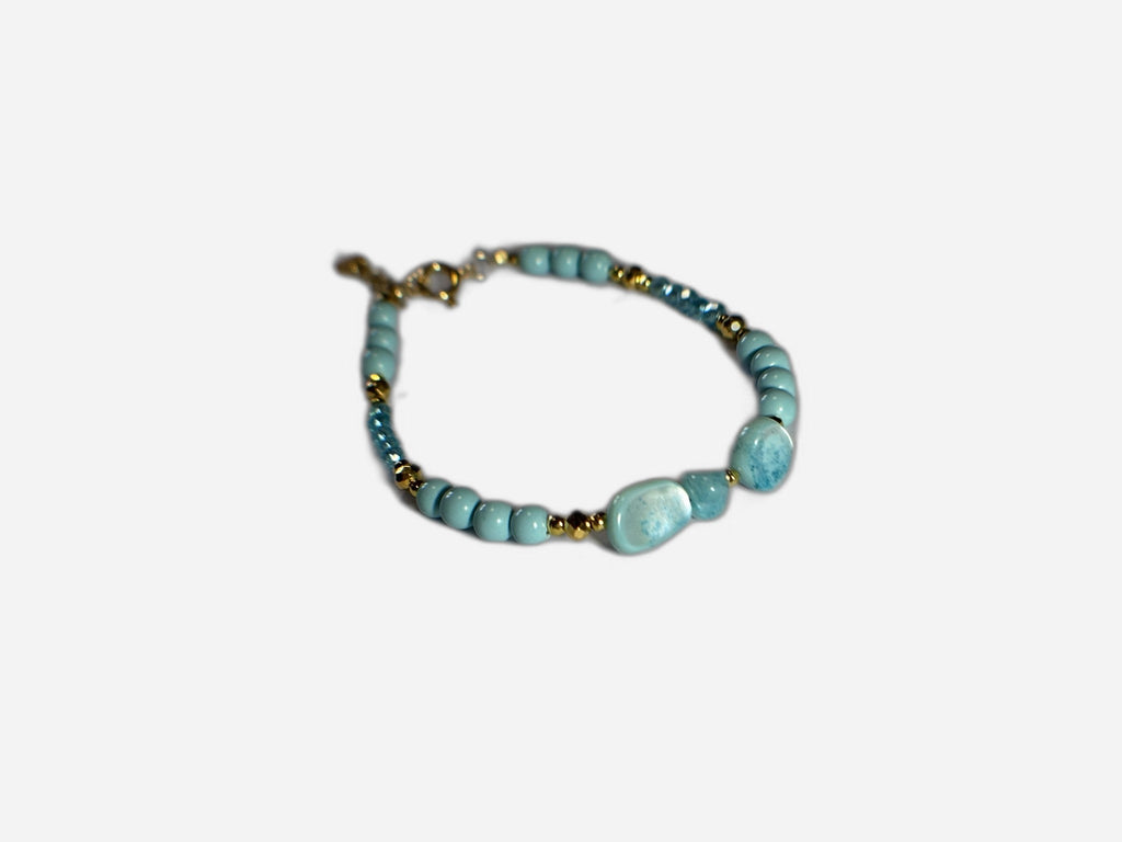 Bracciale Pasta Di Turchese Con Madreperla Colorata
