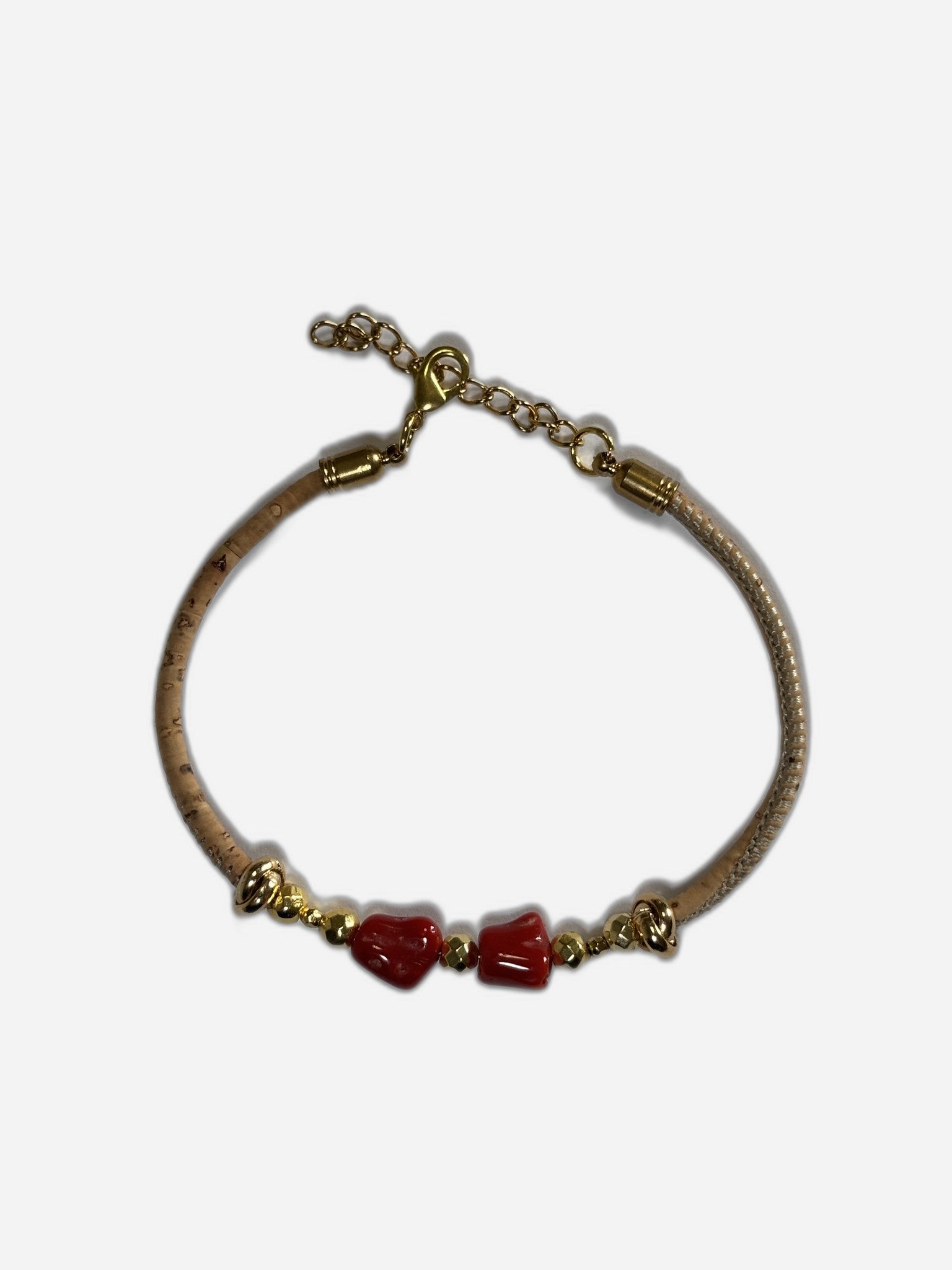 Bracciale Sughero Corallo Doppio