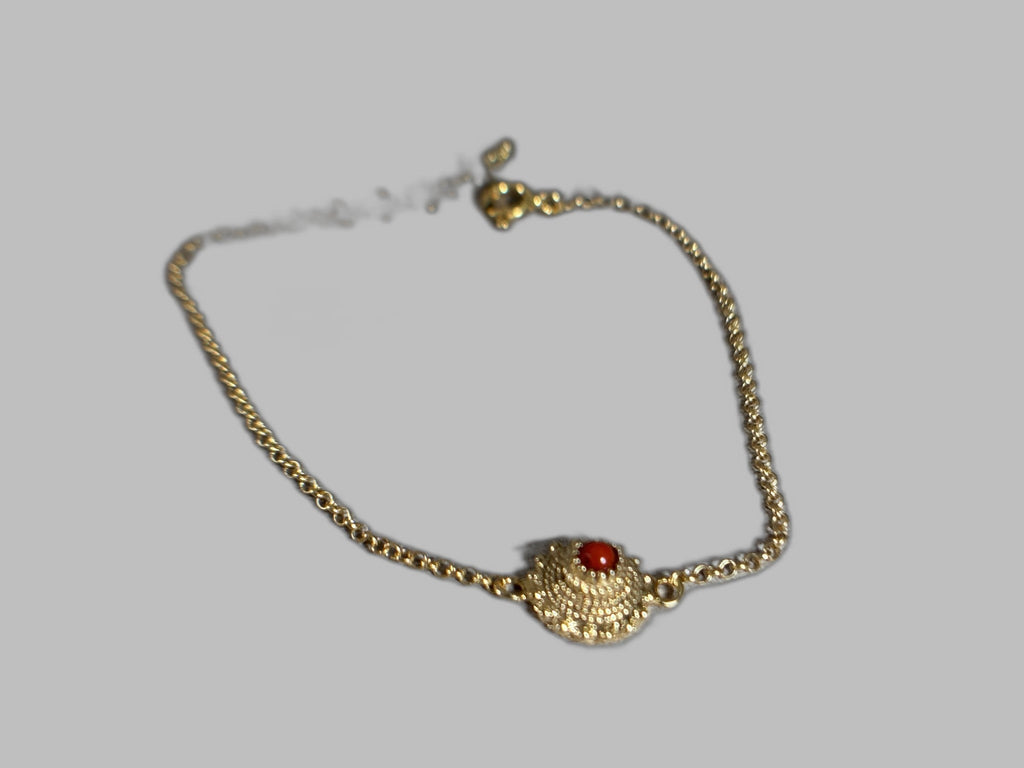 Bracciale Bottone Sardo Con Corallo 1