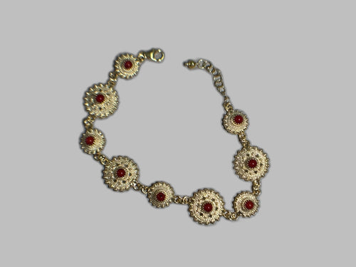 Bracciale Bottoni Sardi Con Corallo 2