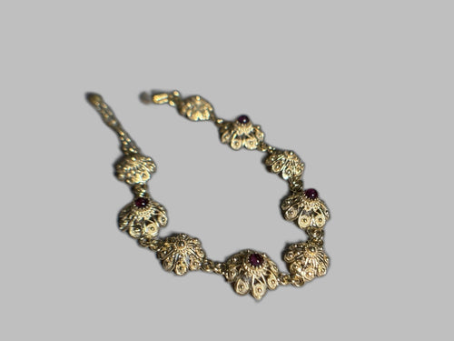 Bracciale Fiori Sardi Con Granate