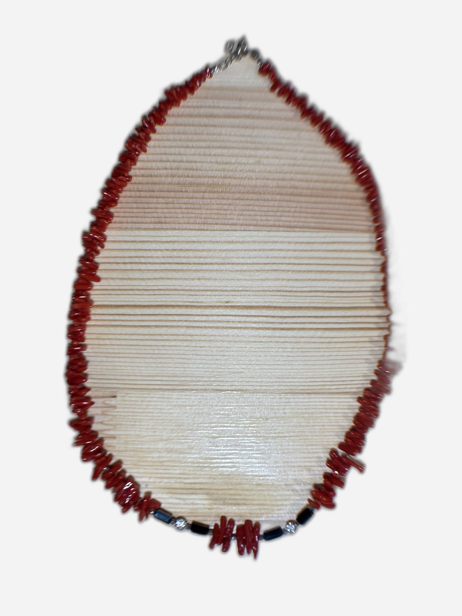 Collana In Corallo Con Ematite