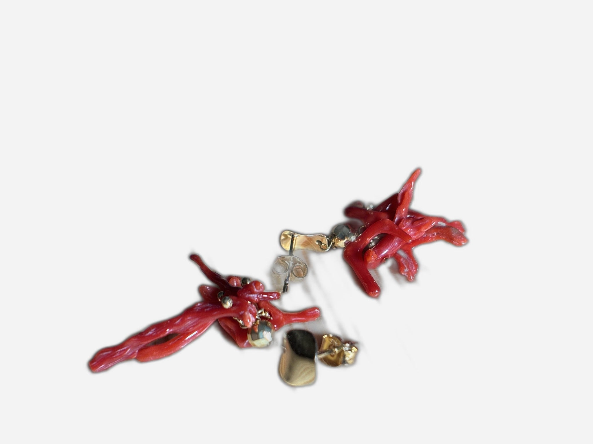 Orecchini Con Corallo Pendente