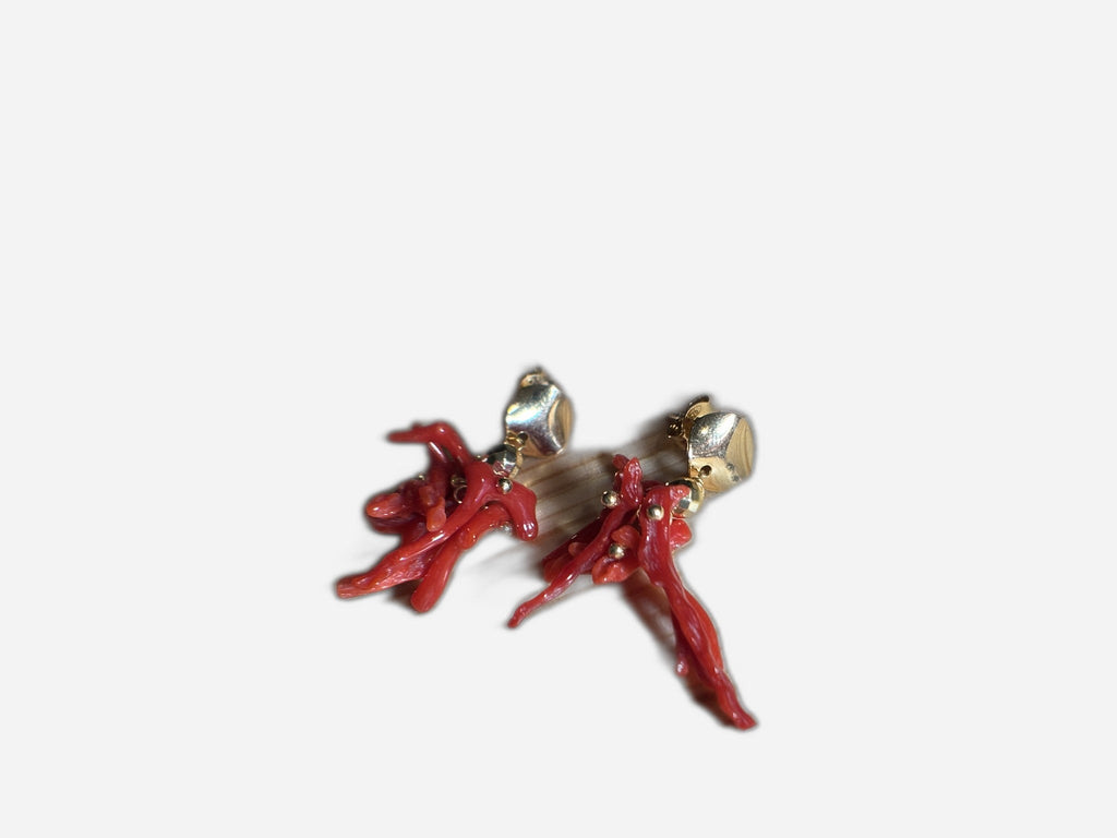 Orecchini Con Corallo Pendente
