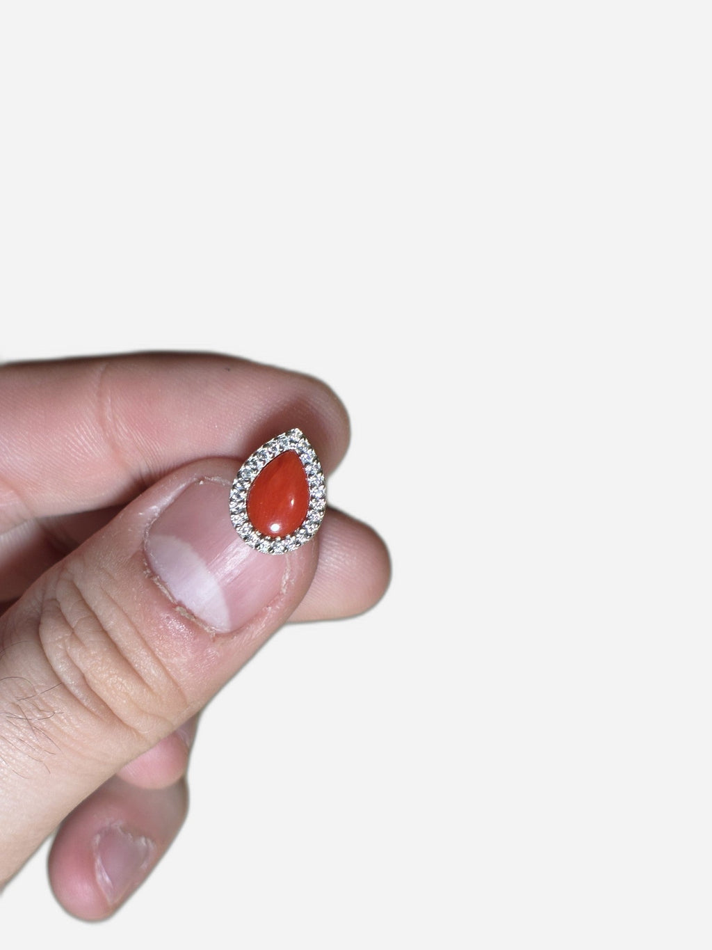 Orecchini Goccia Di Corallo Con Zirconi